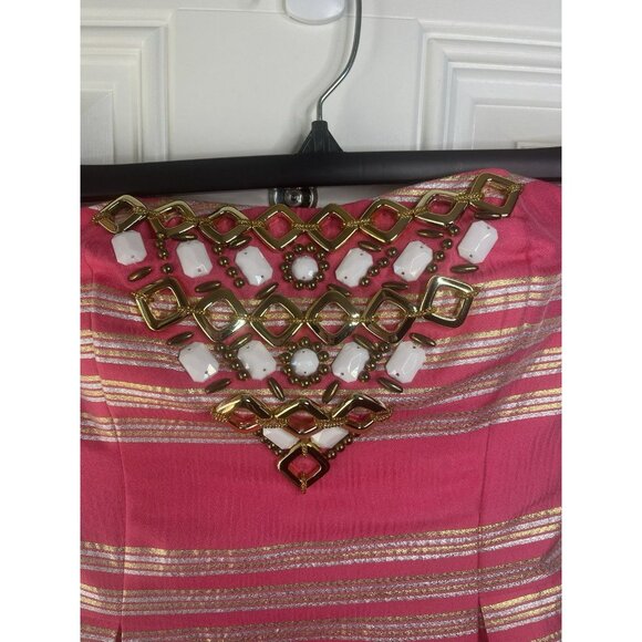 Lilly Pulitzer NEW Y2k Woman’s Sami Ryan Strapless Dress Stripe Size 2 Glam - Picture 4 of 9